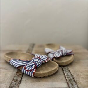 Loeffler Randall x Crewcuts Striped Bow Sandals